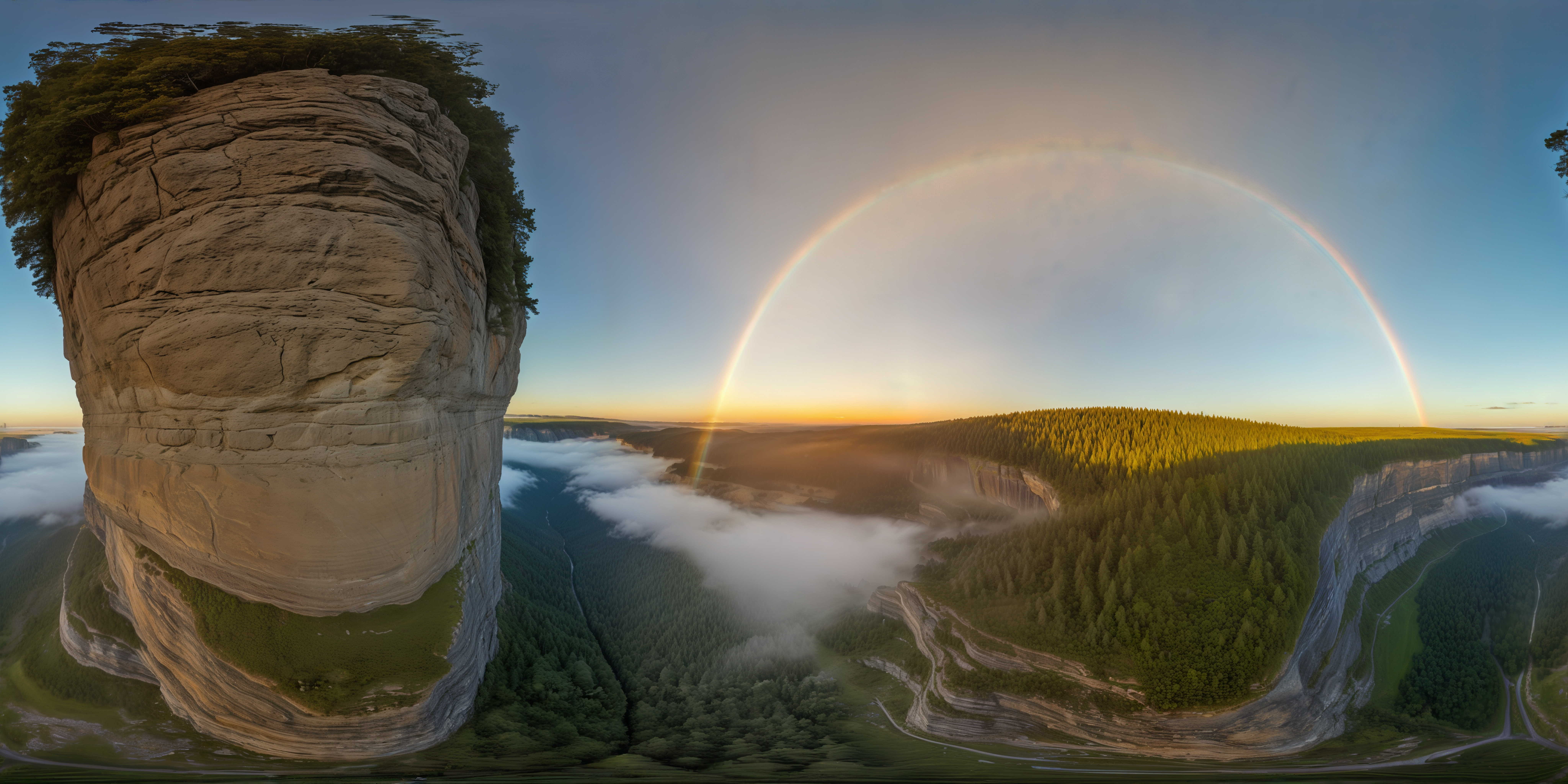 Morning in the Giant Waterfall Valley