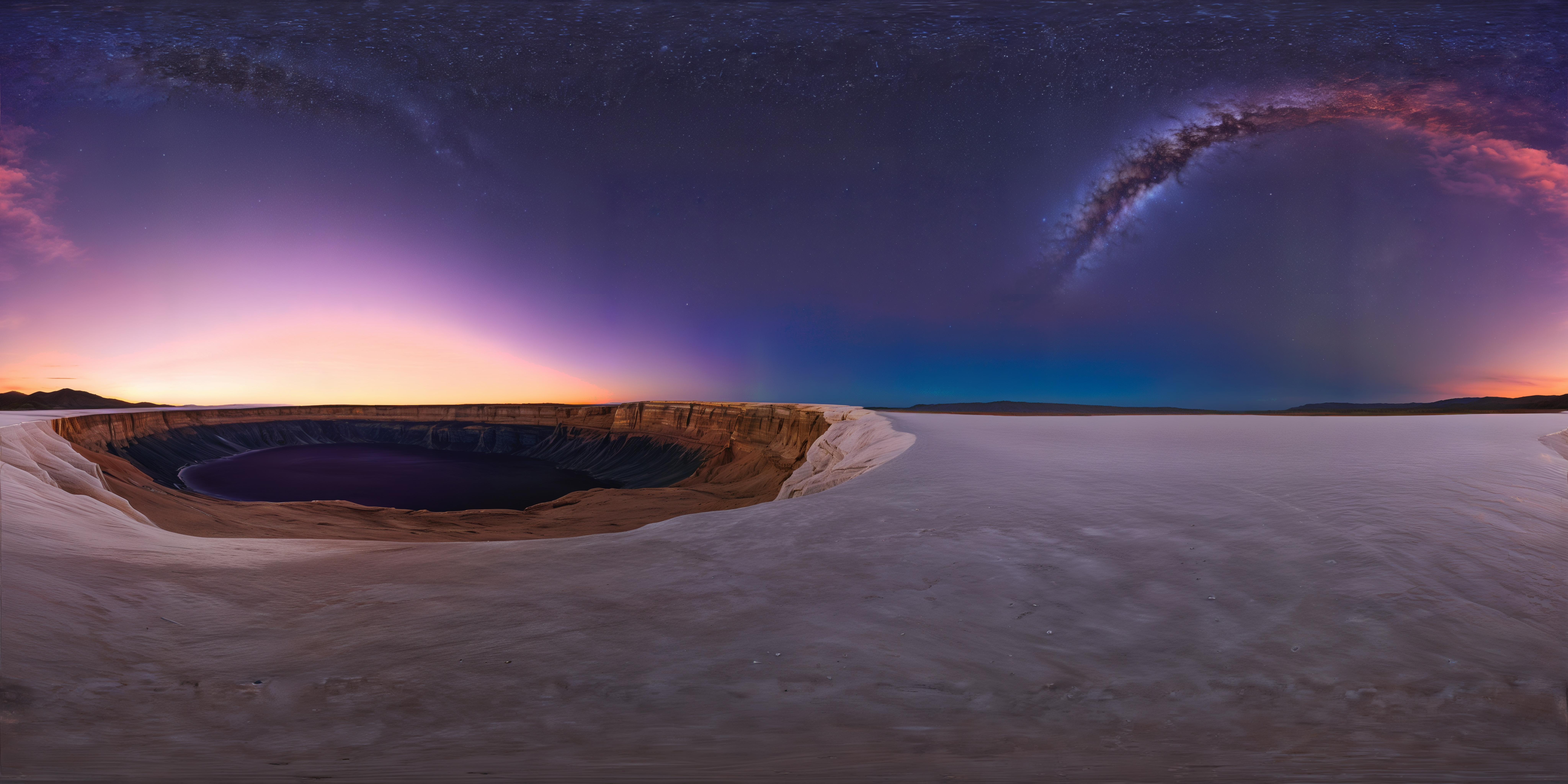 Alien Desert Under a Ringed Planet